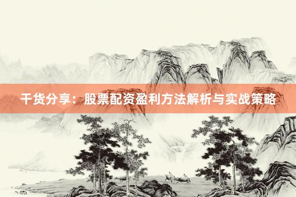 干货分享：股票配资盈利方法解析与实战策略