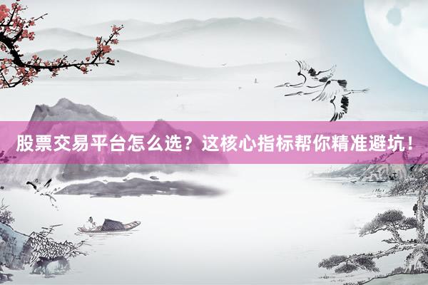 股票交易平台怎么选？这核心指标帮你精准避坑！