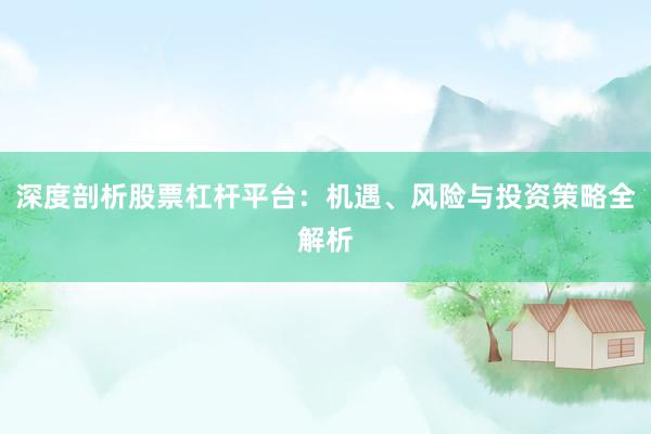 深度剖析股票杠杆平台：机遇、风险与投资策略全解析