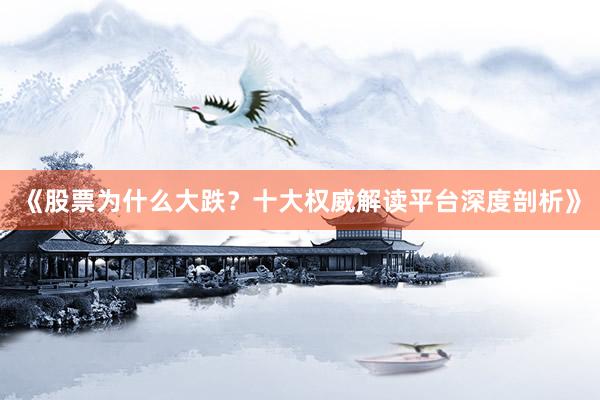《股票为什么大跌？十大权威解读平台深度剖析》