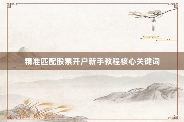 精准匹配股票开户新手教程核心关键词