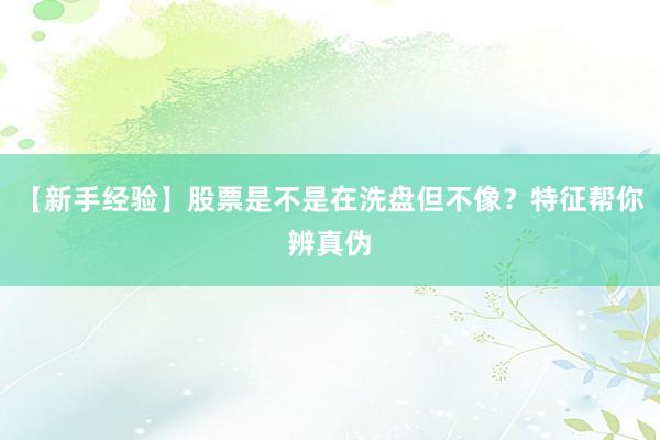 【新手经验】股票是不是在洗盘但不像？特征帮你辨真伪