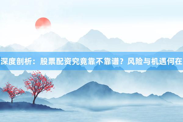 深度剖析：股票配资究竟靠不靠谱？风险与机遇何在