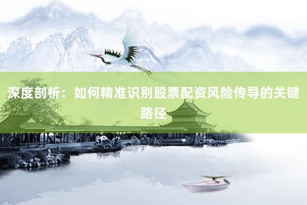 深度剖析：如何精准识别股票配资风险传导的关键路径