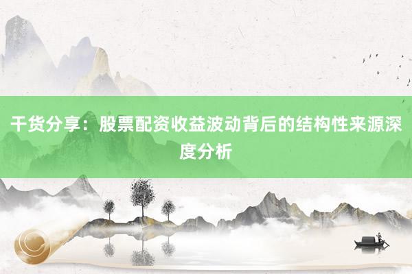 干货分享：股票配资收益波动背后的结构性来源深度分析