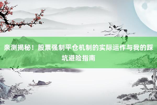 亲测揭秘！股票强制平仓机制的实际运作与我的踩坑避险指南