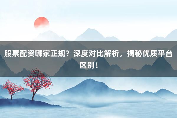 股票配资哪家正规？深度对比解析，揭秘优质平台区别！
