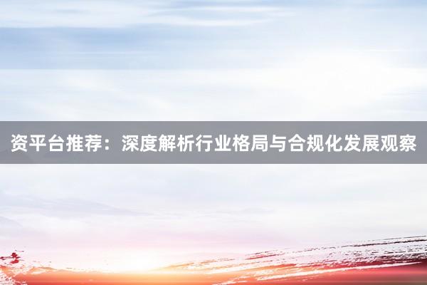 资平台推荐：深度解析行业格局与合规化发展观察